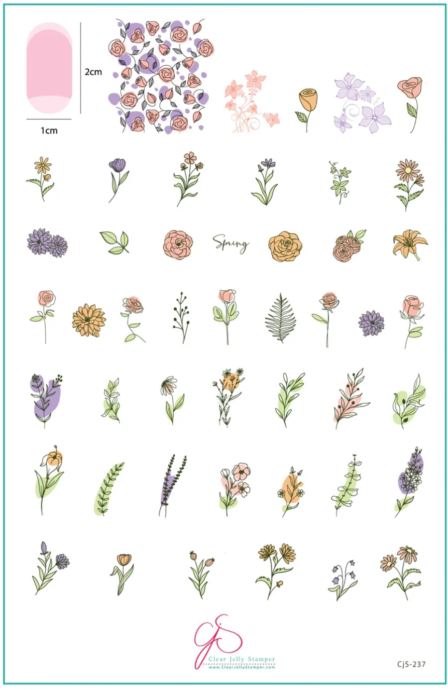Easy-to-Use Field of Flowers CjS-237 - Clear Jelly Stamping Plate Fashionable