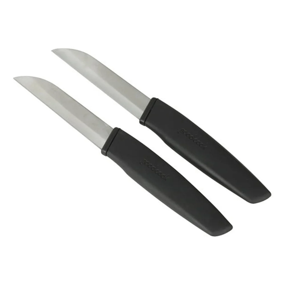 Genuine Good Cook Paring Knives Black for Precision Cutting Peeling and Kitchen Prep 2Ea Reliable