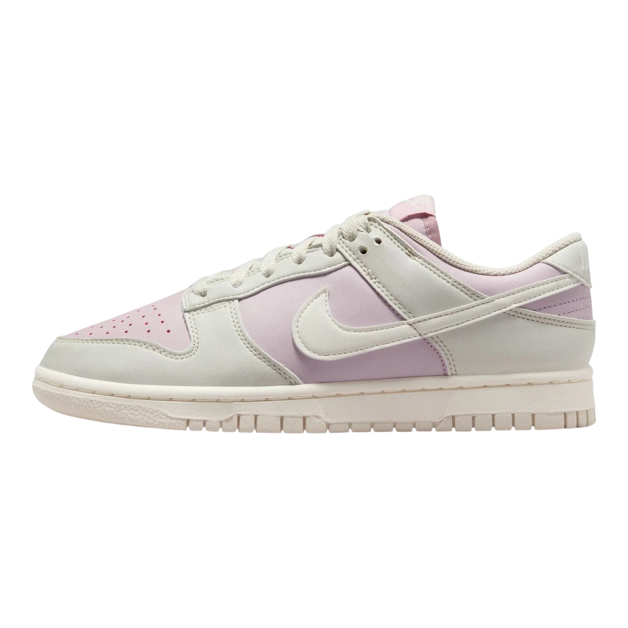 Stylish Nike Dunk Low Next Nature Women's Sneakers — White Platinum Violet Low-Top Premium Material