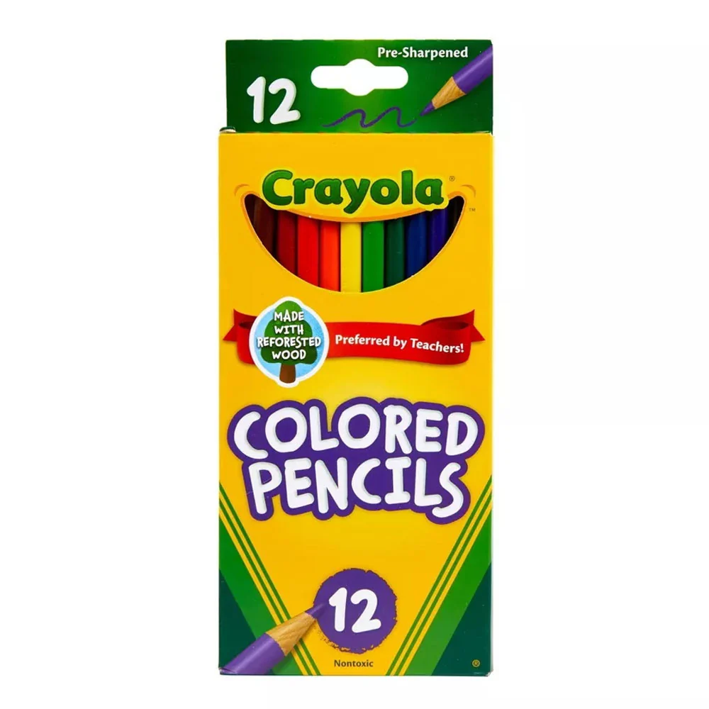 Trendy Crayola Colored Non-Toxic Pencils Long 12 Ct Flexible
