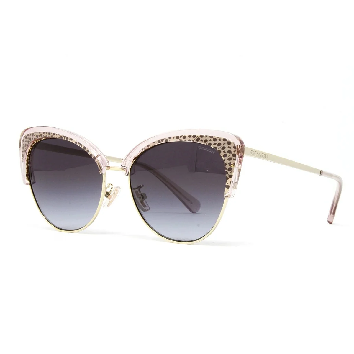 Artisan Coach Pink Light Gold Women's Cat Eye Sunglasses Durable