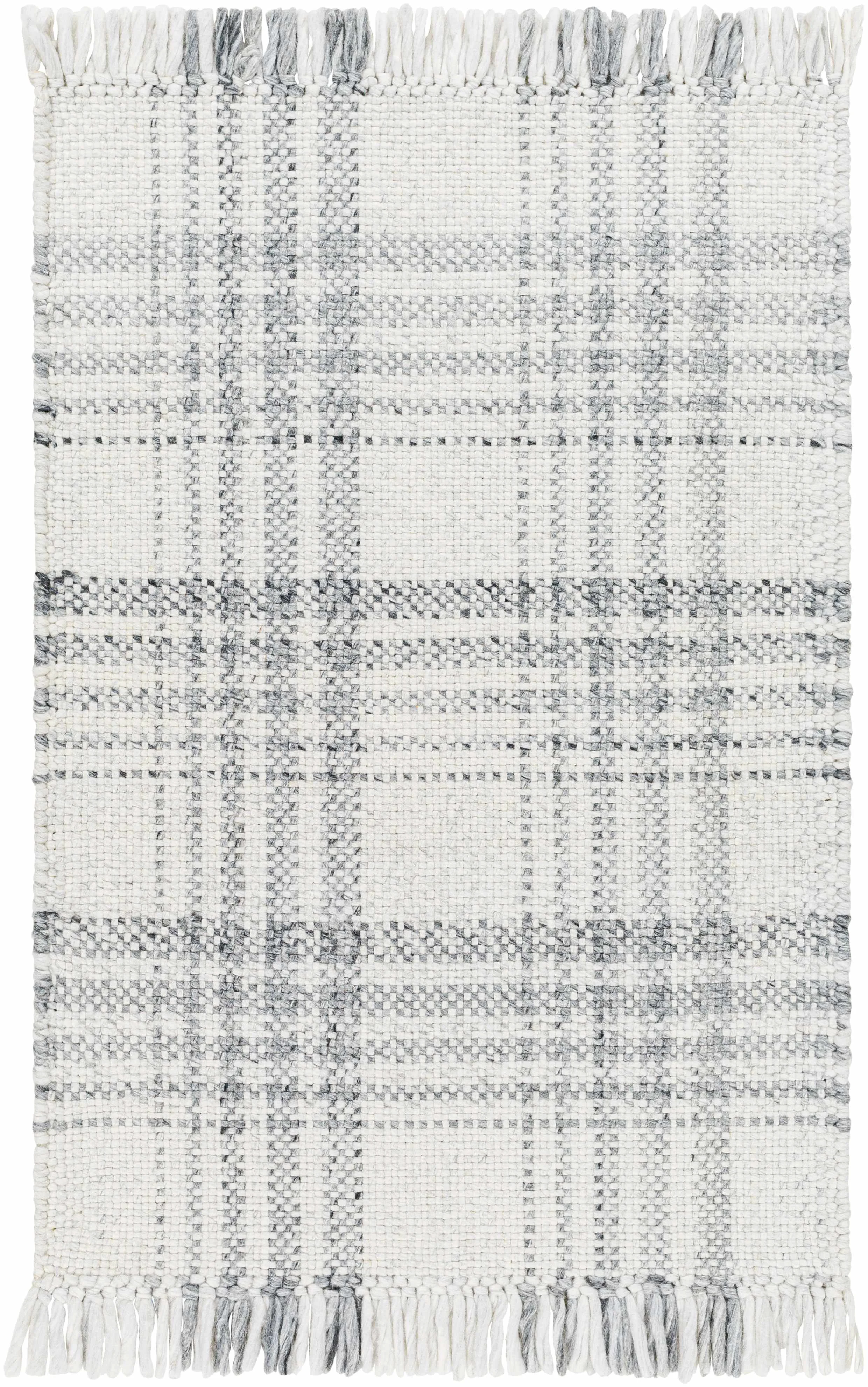 Easy-to-Use Inara Gray Plaid Area Rug Certified