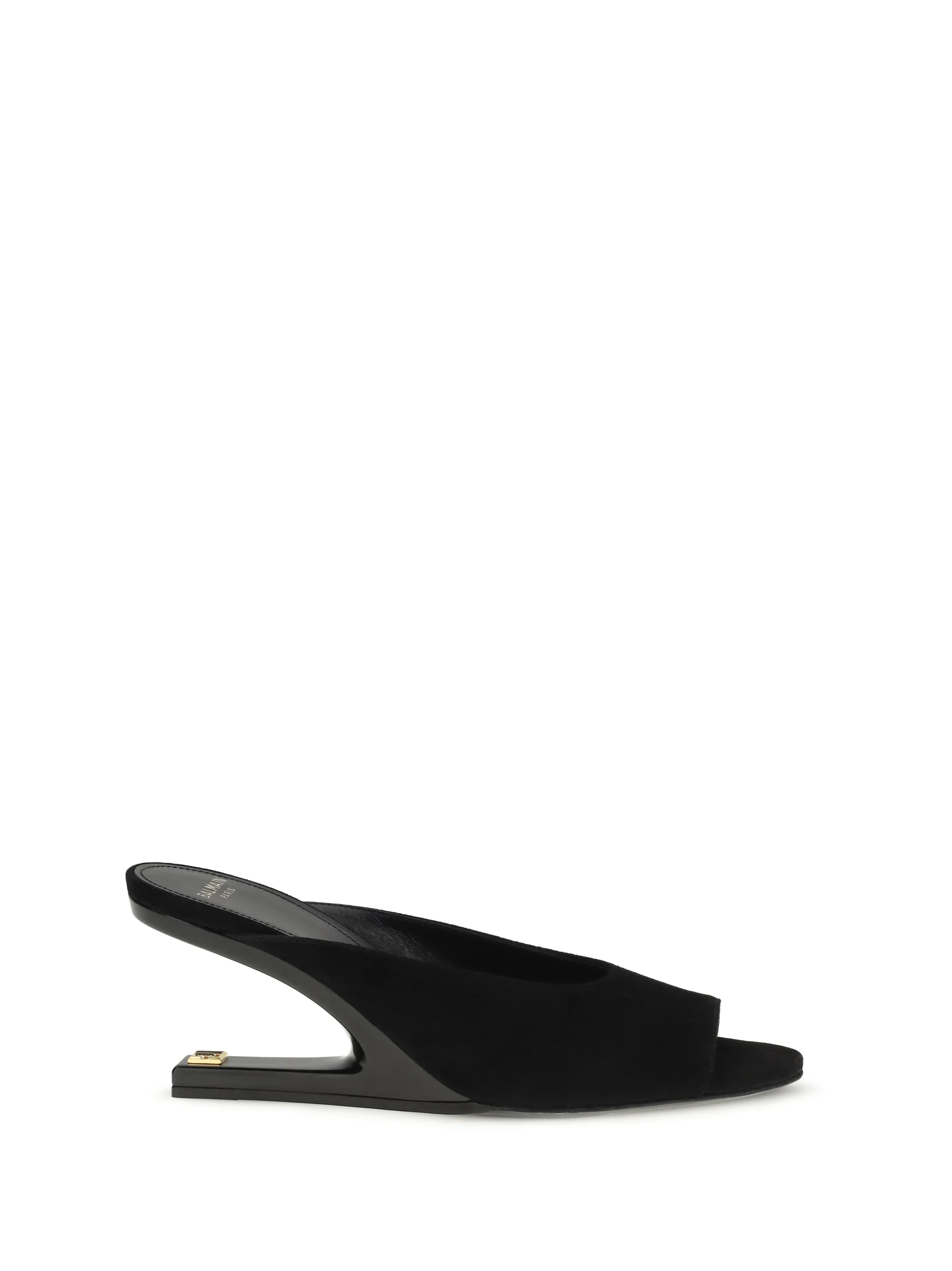 Relaxed Mules Open-Toe Suede Black Exclusive