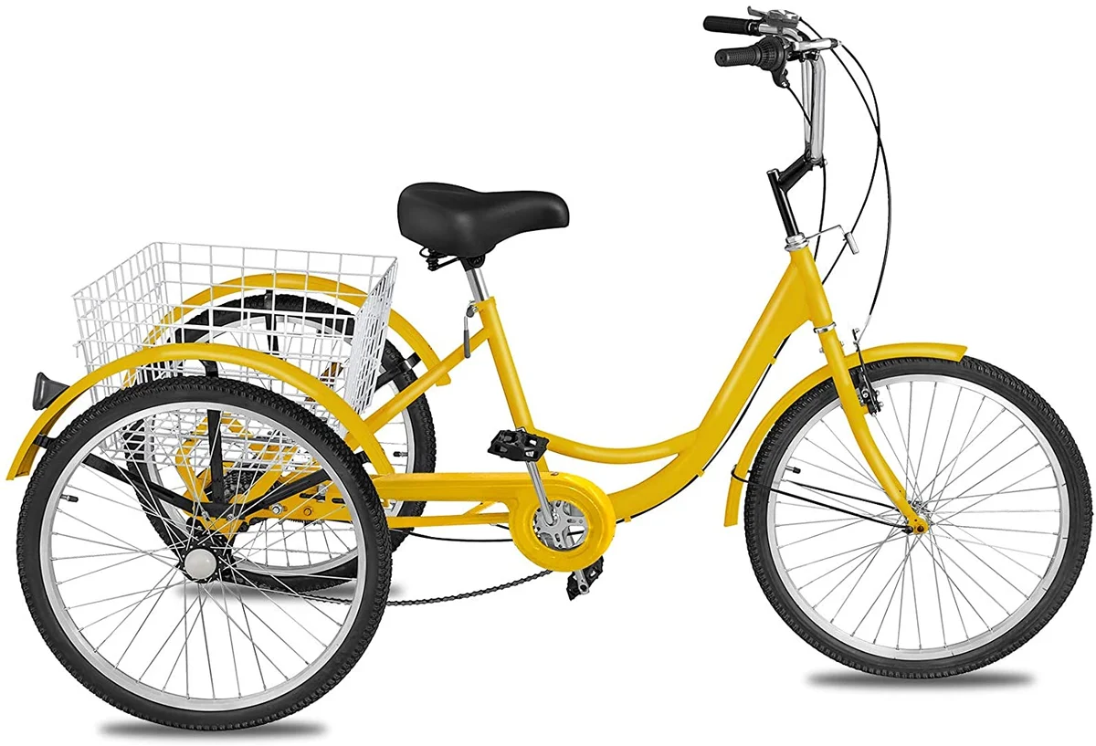 Practical Premium Folding Three Wheel Adult Tricycle Bike With Basket Powerful