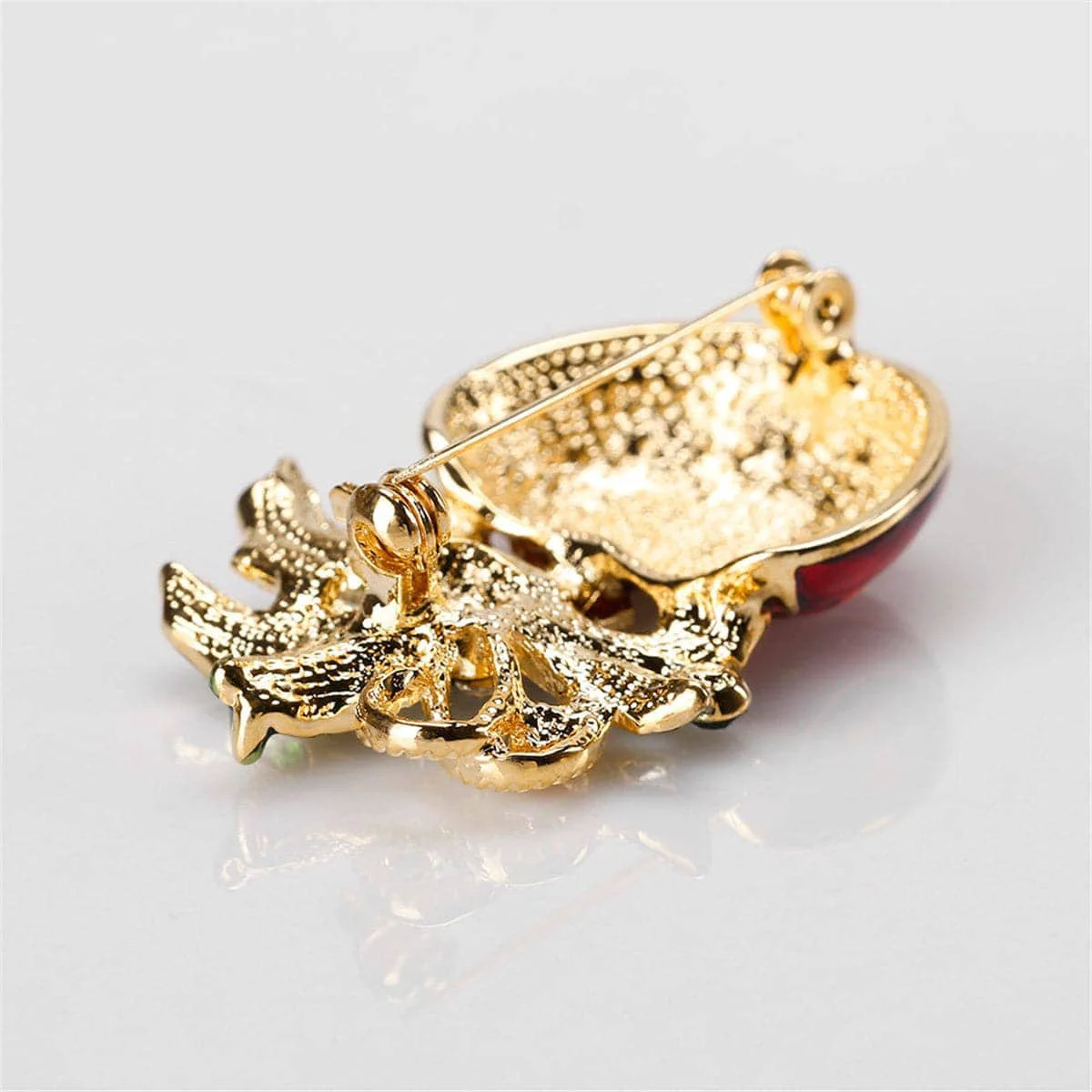 Efficient Cubic Zirconia Goldtone Botany Ornament Brooch Long-Lasting