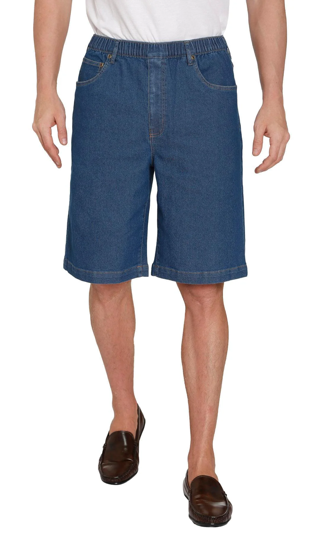 Selected Men's Stretch Waist Pull On Shorts in Denim and Twill - of Buttons Snaps Classic