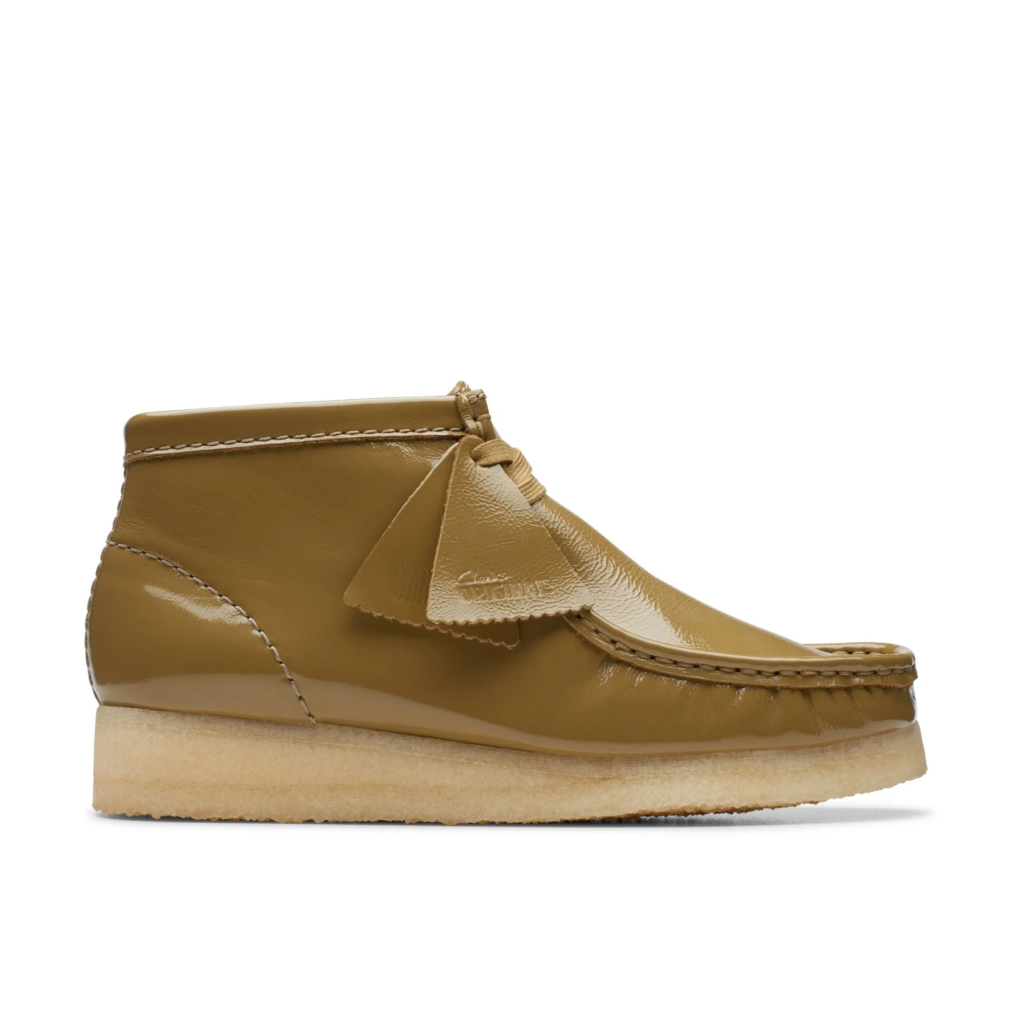 Effective Clarks Women's Wallabee Boot Dark Olive Pat Booties Superior