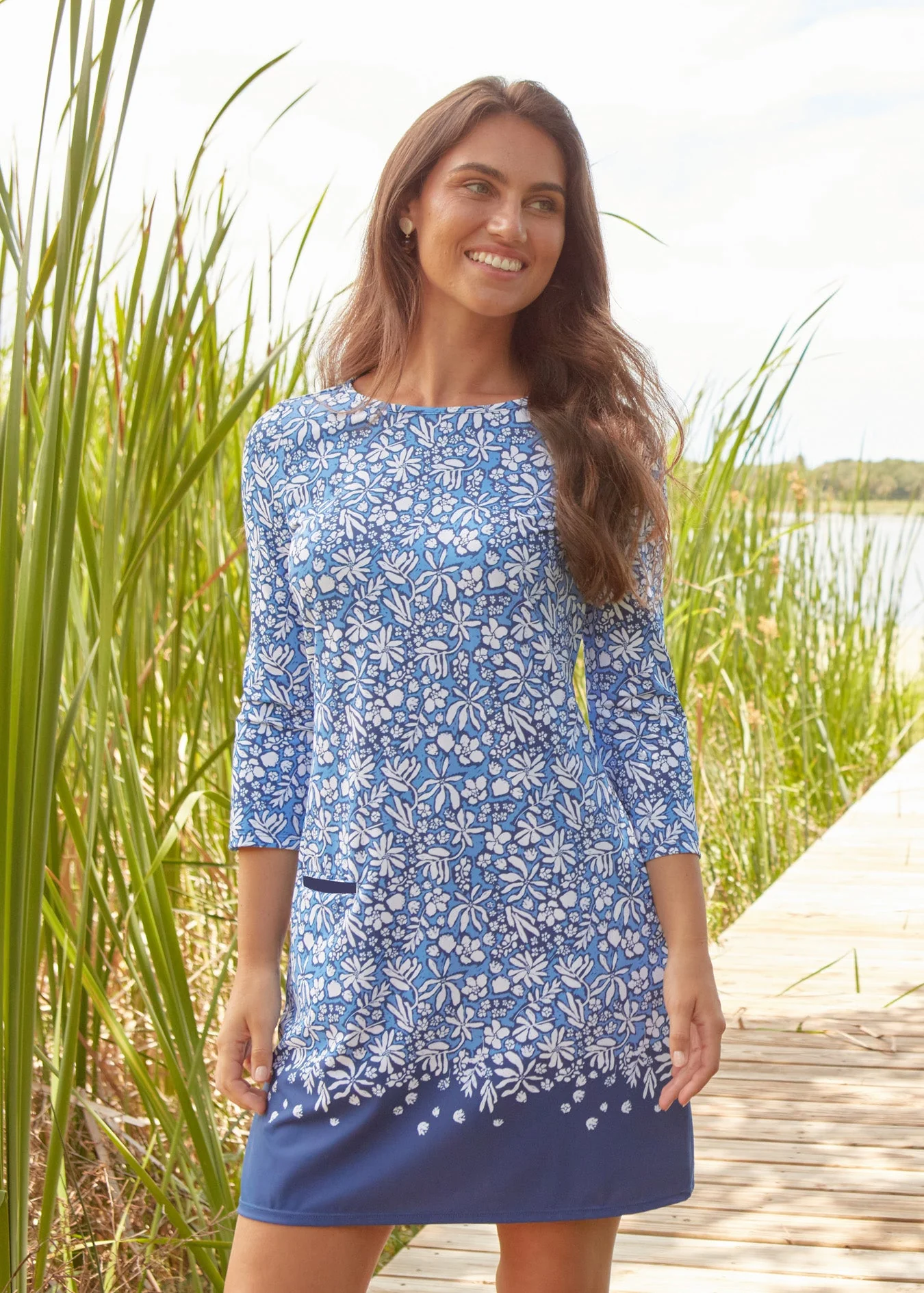 Certified Seaside Floral Cabana Shift Dress Responsible