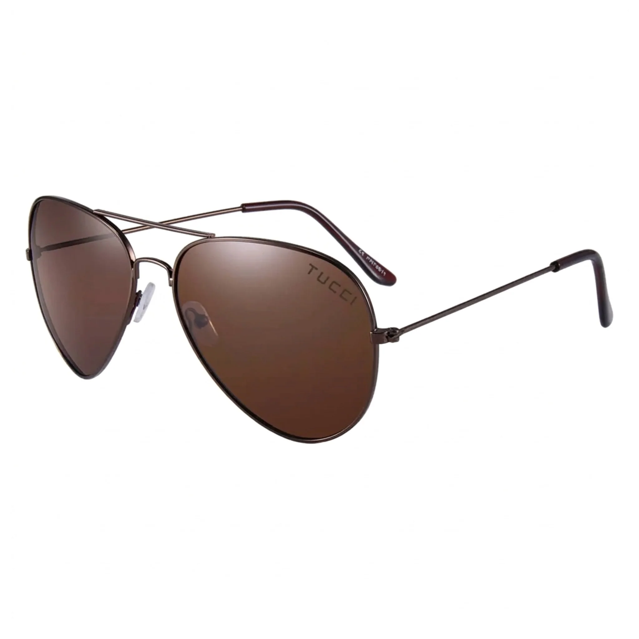 Soft TUCCI Italy Brown Polarized UV400 Pilot Sunglasses Classic Aviator Genuine