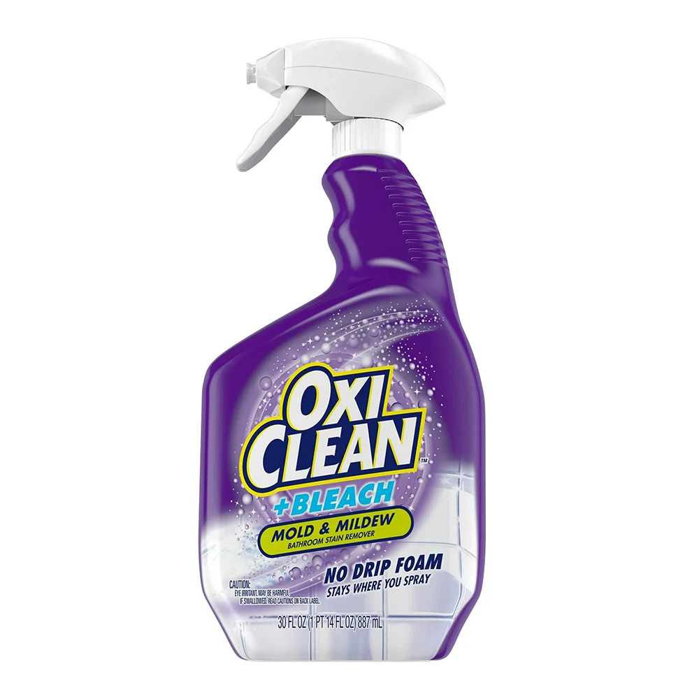 Premium OxiClean Plus Bleach No Drip Foam Bathroom Stain Remover for Clean Dirt Grime and Stains 30Oz 887ml Natural