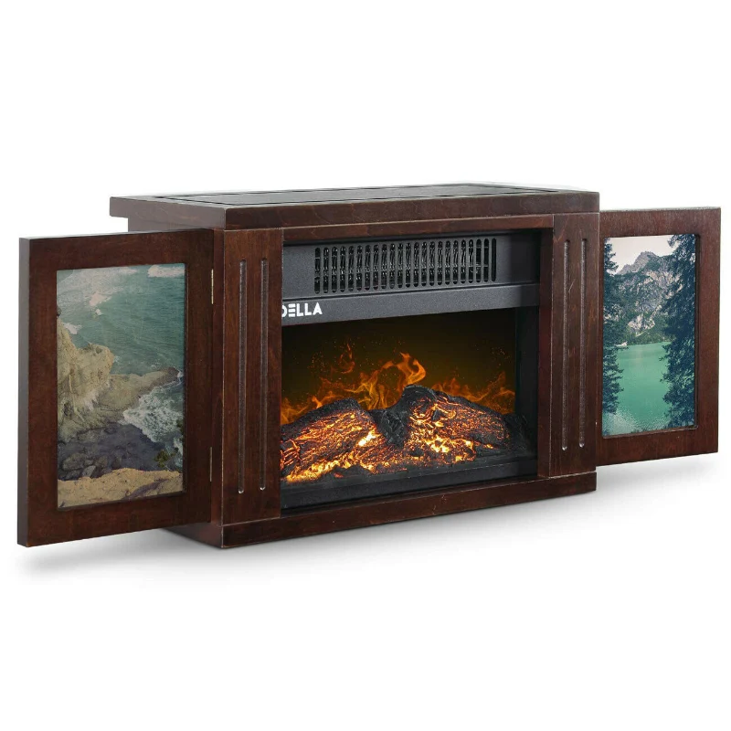 Detailed Portable Indoor Outdoor Wood Burning Fireplace Heater Casual