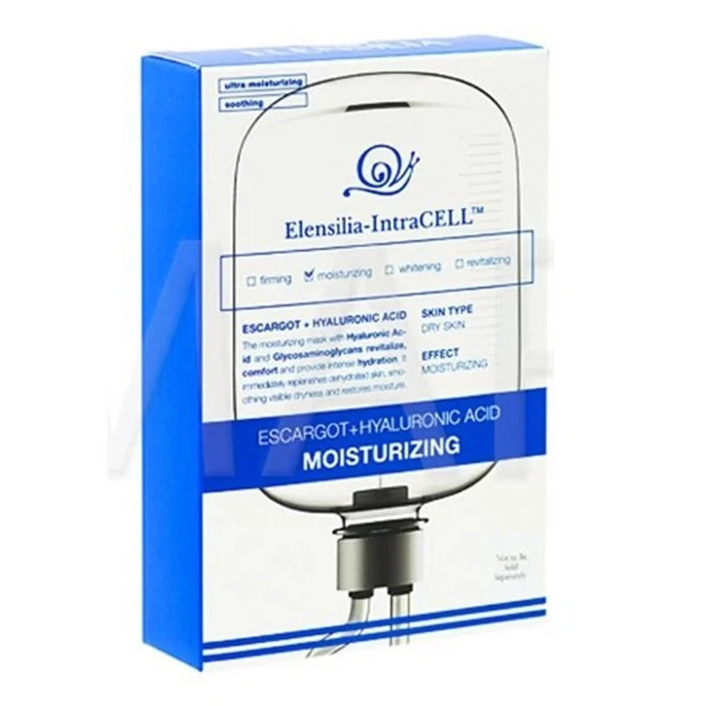 Trusted Elensilia IntraCELL Escargot Hyaluronic Acid Moisturizing Mask for Dry Skin 1Box of 10 Sheets Refined