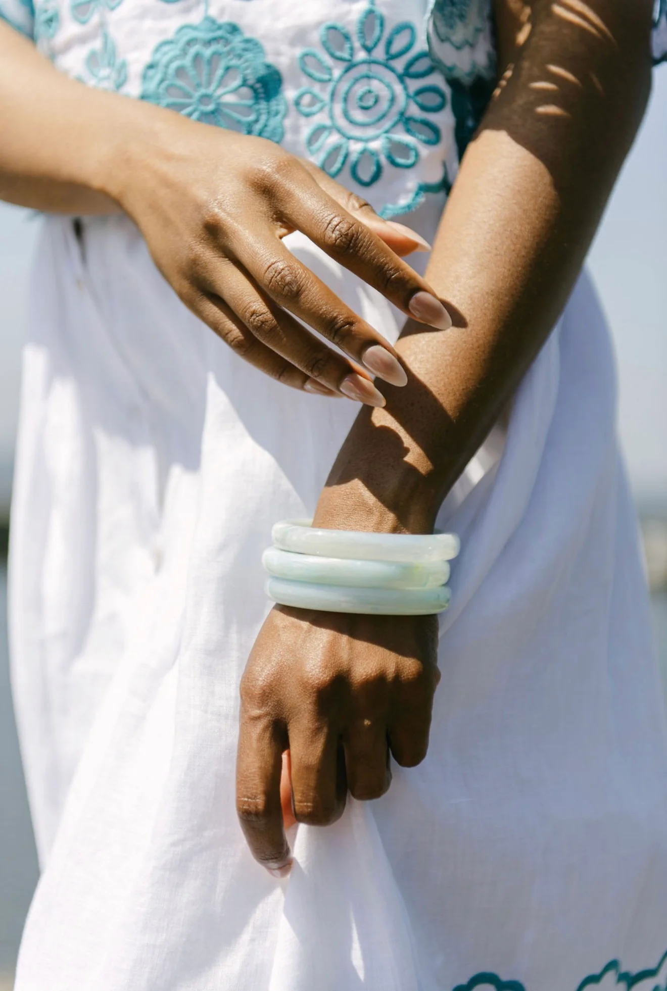 World-Class Vanessa Baroni Soft Edge Bangle in Cloud Marble Environmentally Friendly
