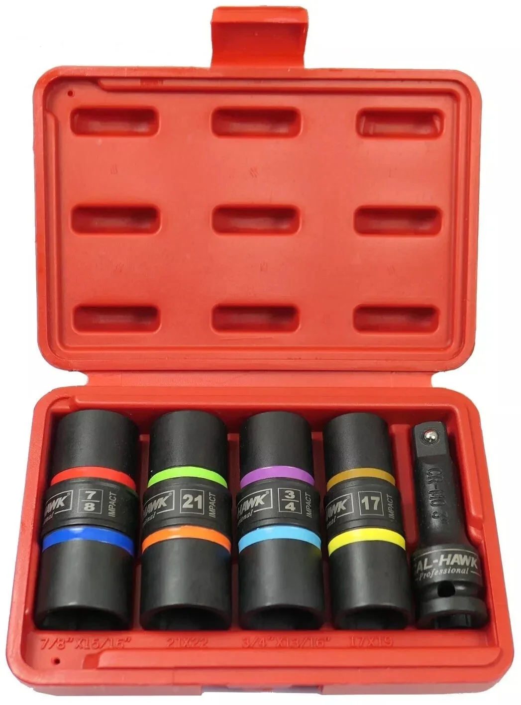 Crafted 5 Pc 1 2 dr. Thin Wall Flip Impact Socket Set Wheel Lug Nut Automotive Refined