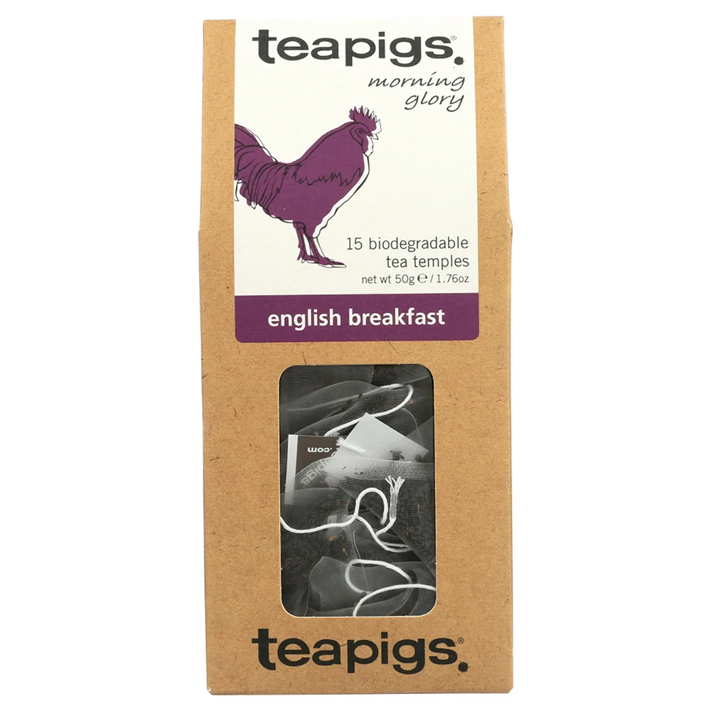 Expertly Made Teapigs English Breakfast Tea Bags for Balanced Everyday Black Tea Brew 1.76Oz 50g 15Ea Official