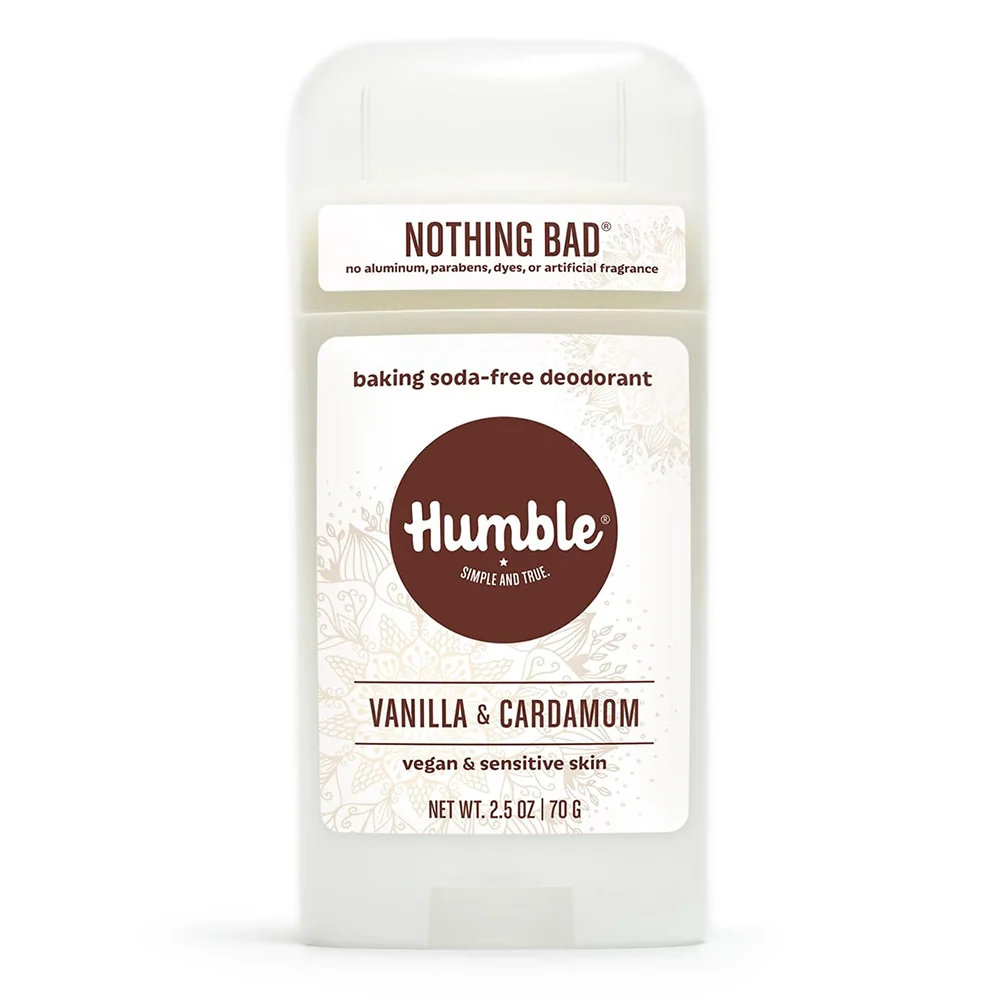 Smooth Humble Brands Vanilla and Cardamom Vegan and Sensitive Skin Baking Soda Deodorant Stick 2.5Oz 70g Breathable