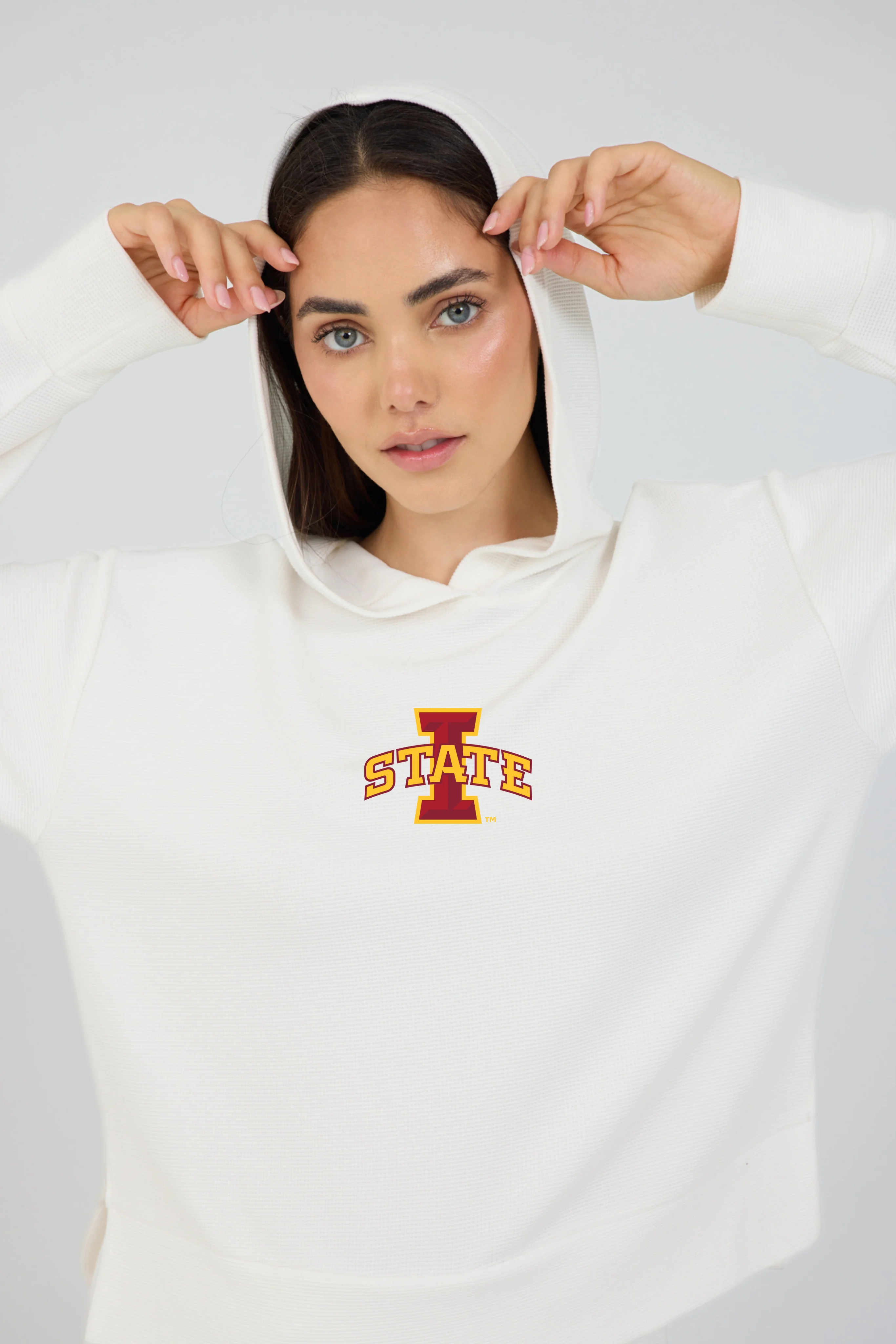Convenient Relaxed Fit Waffle Hoodie Iowa State Prestigious