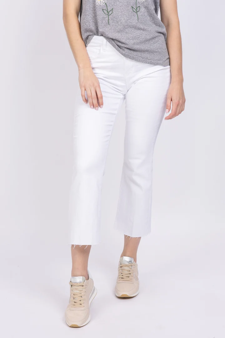 Elite L'AGENCE Kendra H R Crop Flare in Blanc Reliable