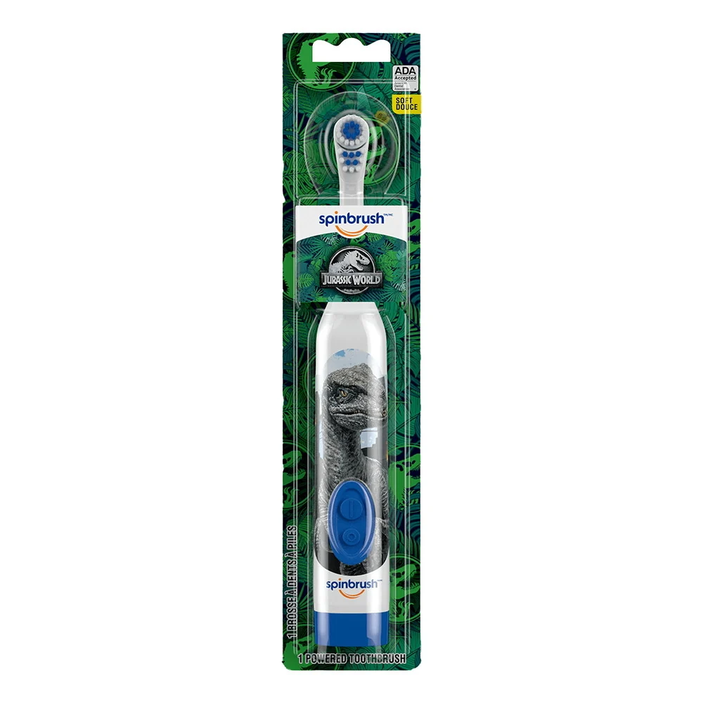 Comfortable Spin brush Jurassic World Kids Electric Battery Toothbrush Soft 1 Ct Classic