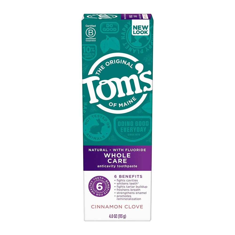 Relaxed Toms of Maine Whole Care Natural Toothpaste Cinnamon Clove 4 Oz High-Quality