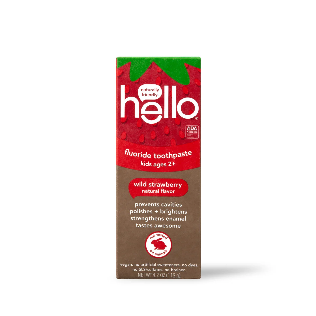 Quality Hello Fluoride Natural Friendly Wild Strawberry Flavor Toothpaste 4.2 Oz Artisan