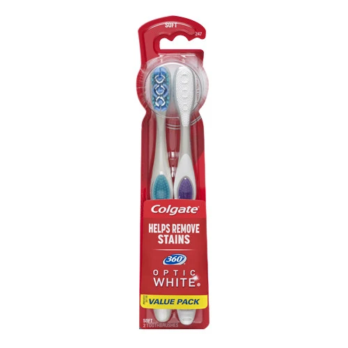 Functional Colgate 360 Optic White Whitening Toothbrush Soft 2 Ea Convenient