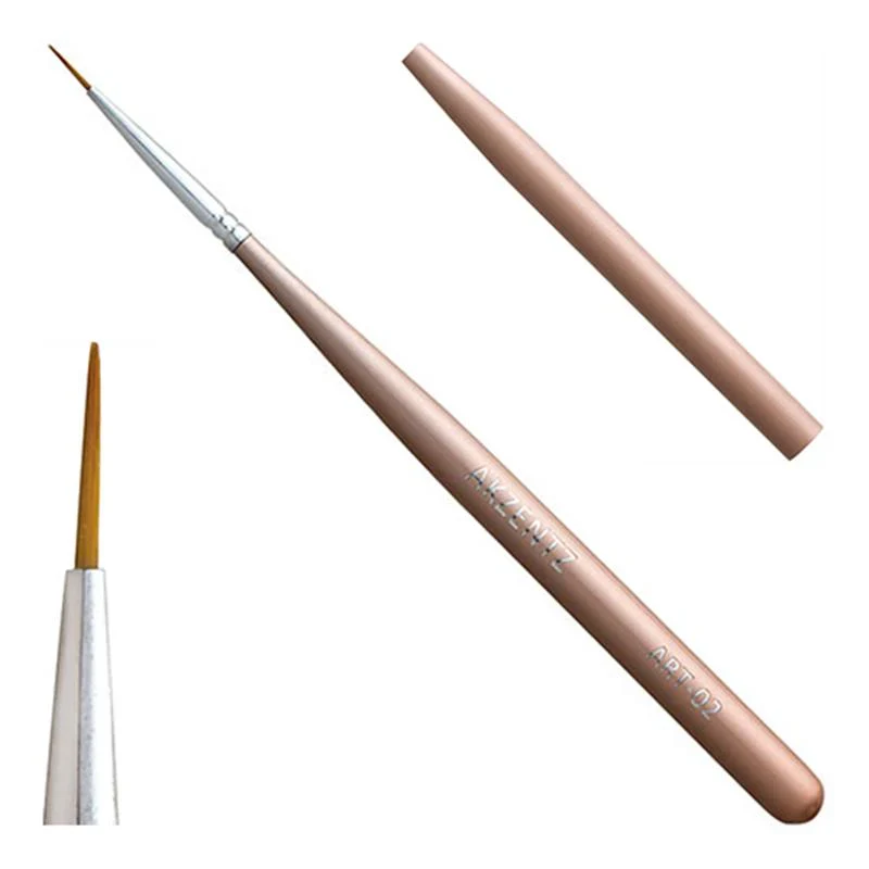 Solid Medium Gel Art Liner Brush 2 - 9mm Akzentz Art Brushes High-Quality
