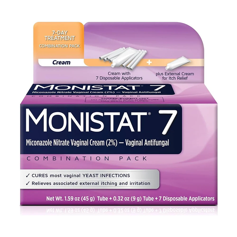 Trusted Monistat 7 Miconazole Nitrate Vaginal Cream Cure and Itch Relief 1 Ea Reusable