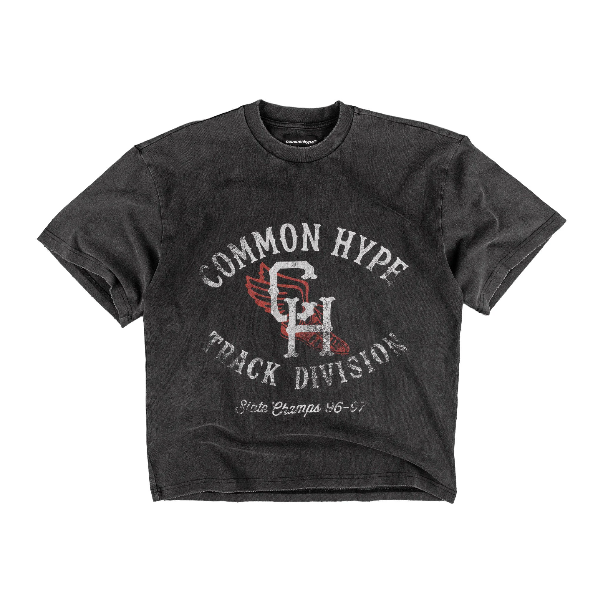 Authentic Common Hype Champs Tee Washed Black Top-Quality