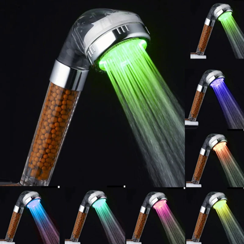 Fast LED High Pressure Handheld Shower Head With Lights Trendy