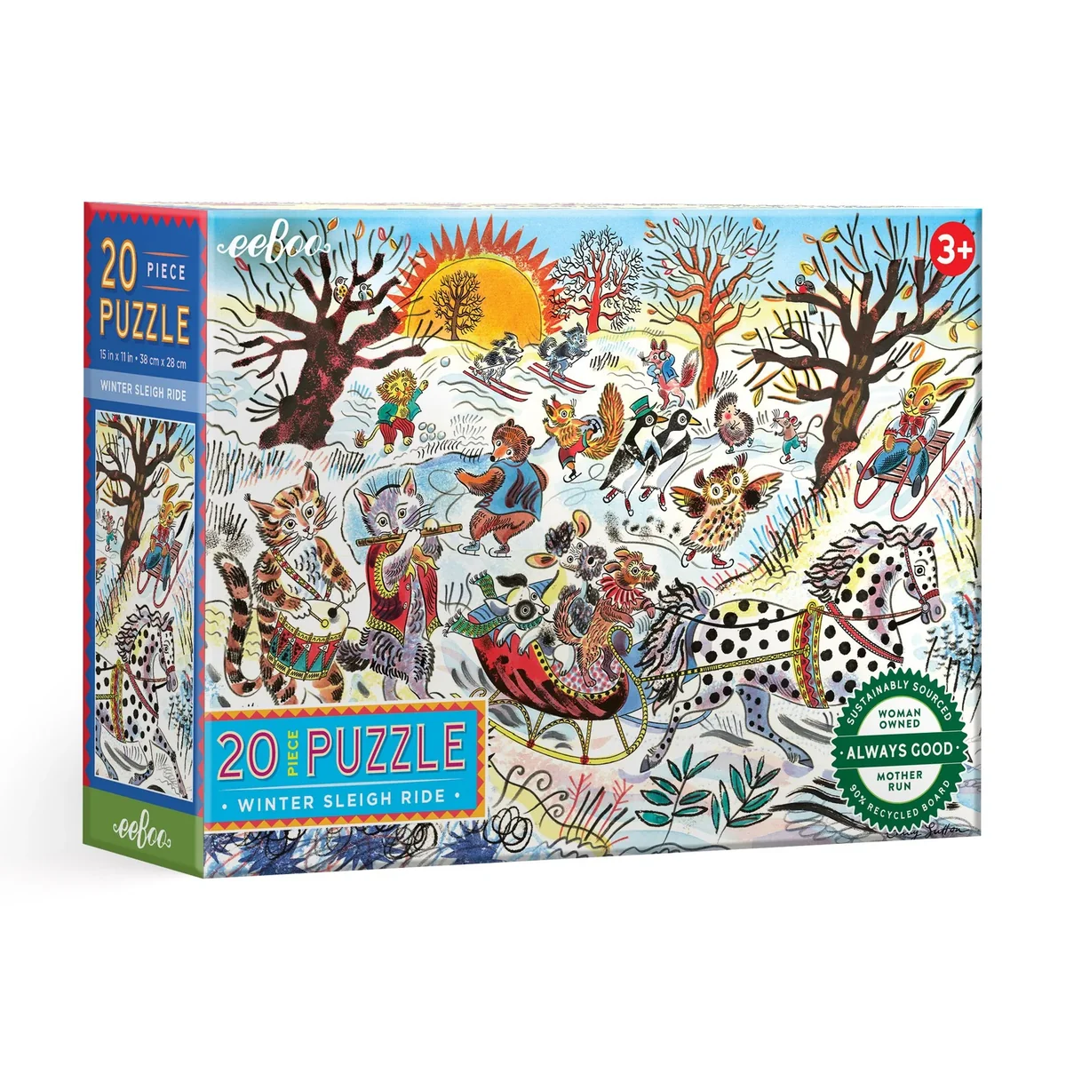Minimalist 20pc Winter Sleigh Ride Puzzle Crafted