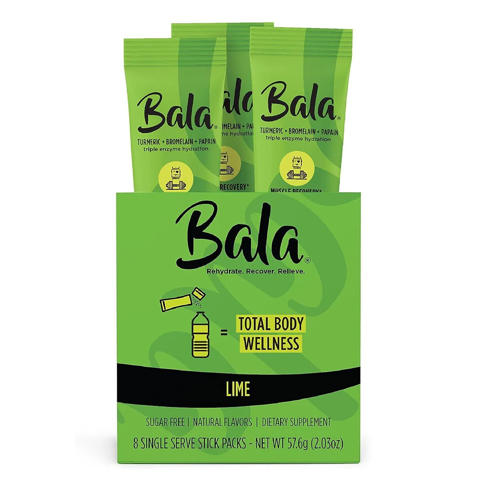 Top-Quality Bala Triple Enzyme Hydration Total Body Wellness Drink Mix Sticks Lime 8 Ea Organic