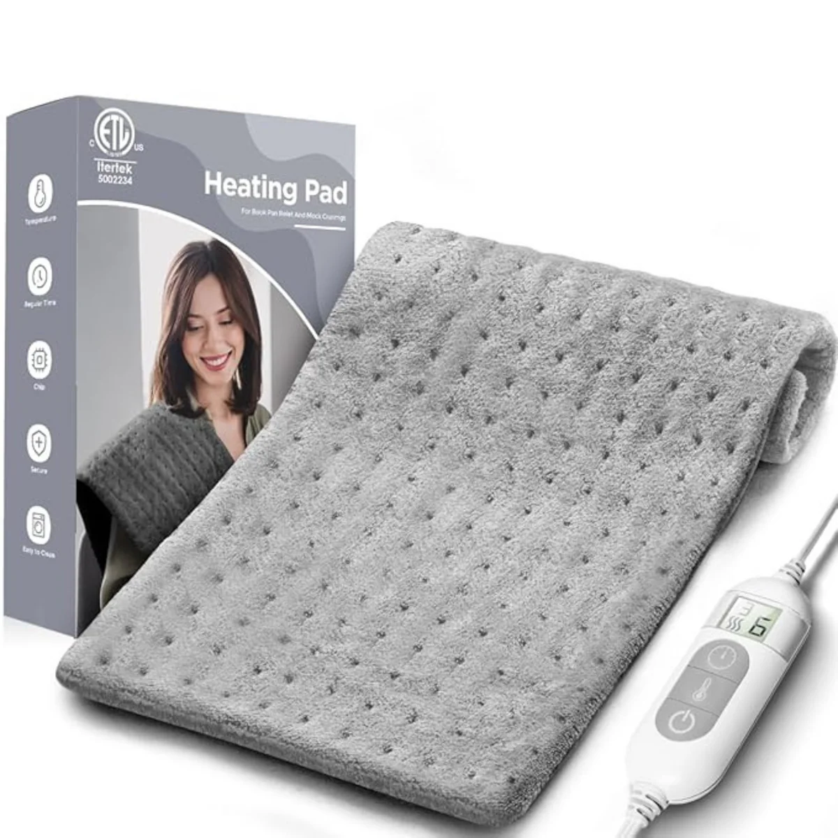 Official Electric Heating Pad Light Grey 12x24 Smart