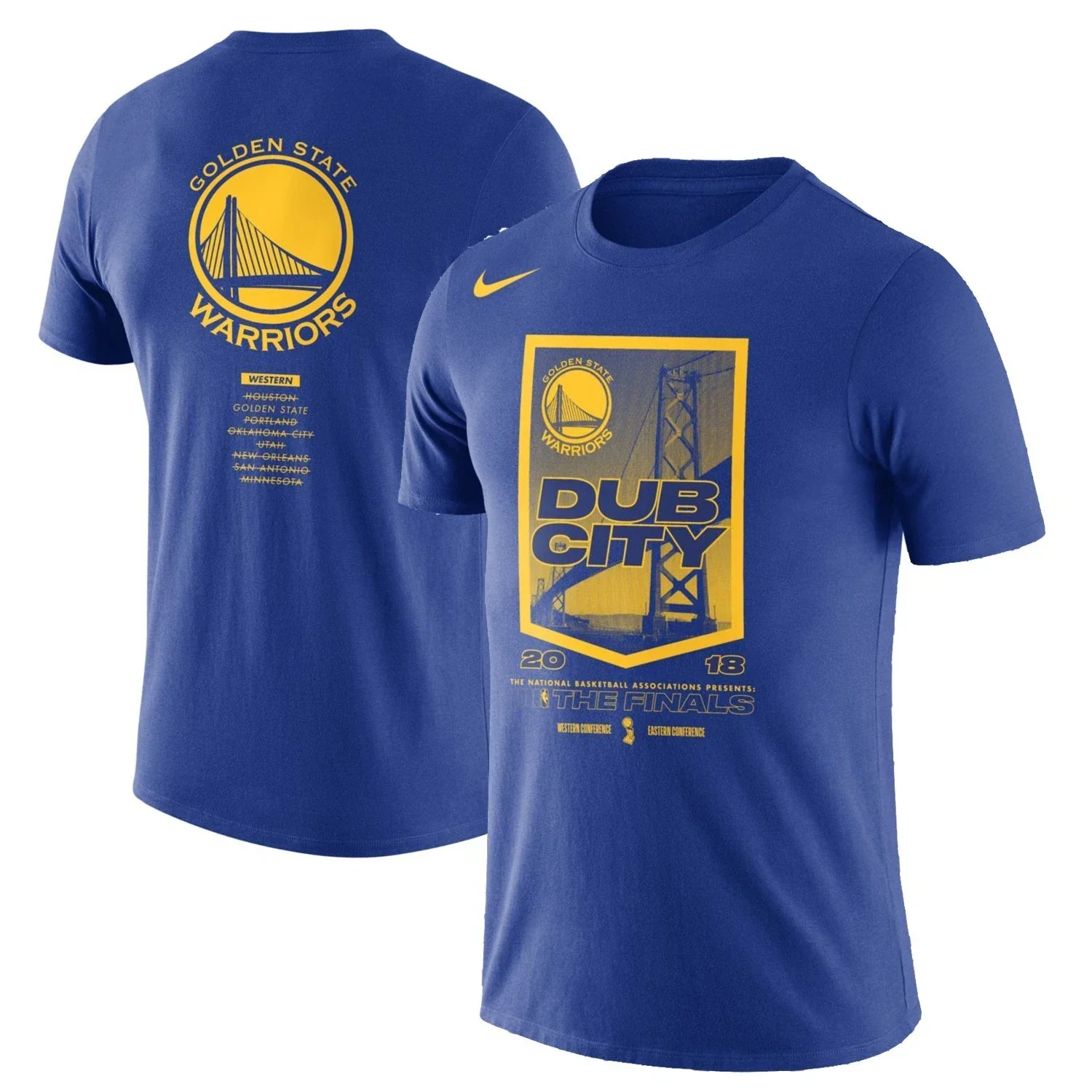 Fine Nike Men's NBA Gs Warriors 2018 NBA Finals Bound City Dna Cotton Performance T-Shirt Enhanced