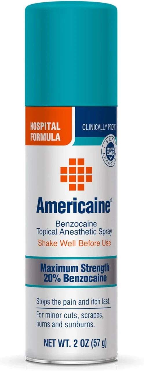 Stylish Americaine Benzocaine Topical Anesthetic First Aid Spray Hospital Formula 2 Oz Premium Material
