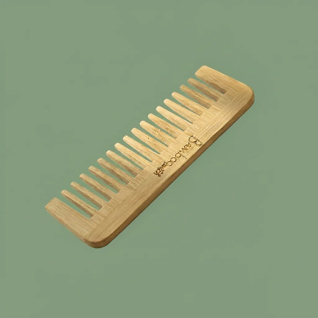 Excellent Bamboo Wide Tooth Comb Compact Secure