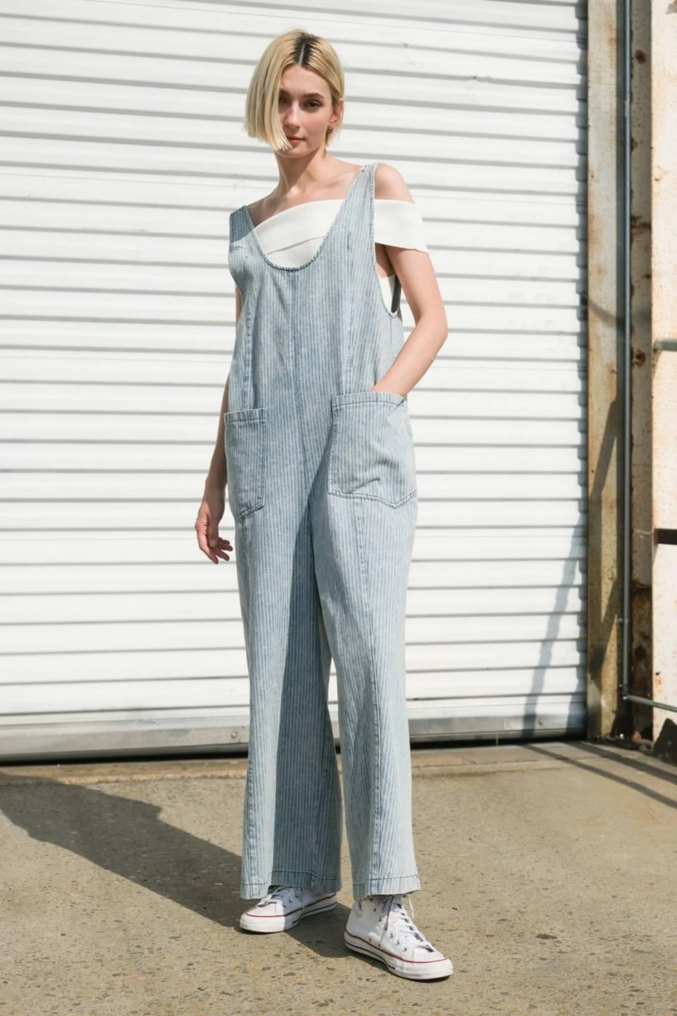 Green Journey of Love Denim Jumpsuit First-Class