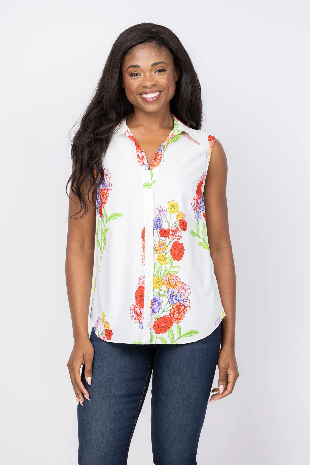 Consistent Milly Josephine Printed Blouse in White Multi High-Quality