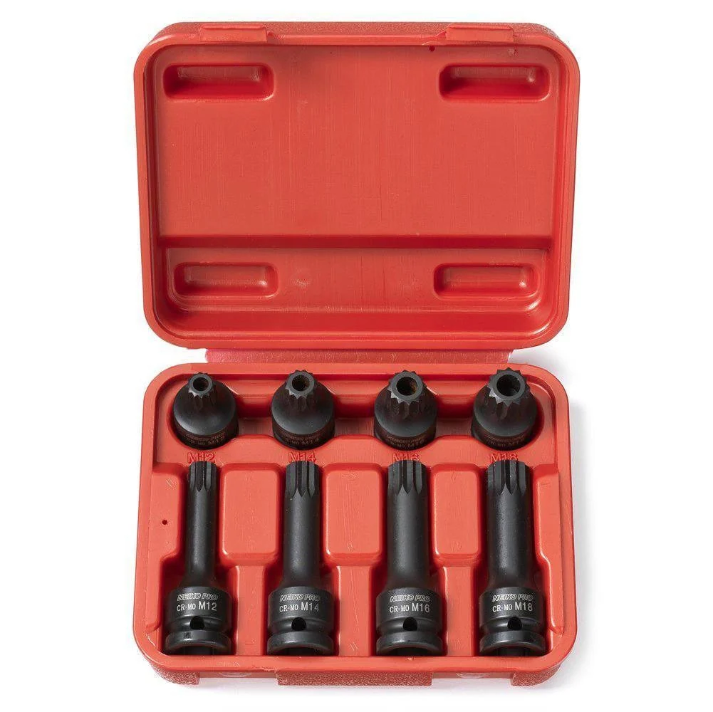 Minimalist 8 Piece 1 2 Drive Xzn Triple Square Spline Tamperproof Socket Wrench Tool Set Prestigious