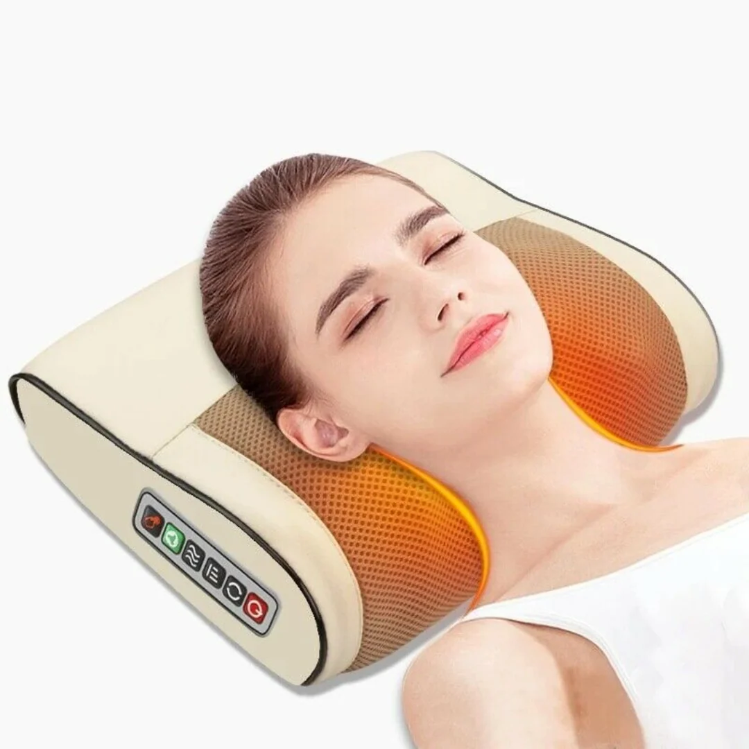 Flexible Premium Heated Electric Neck Shiatsu Massage Pillow Premium Material