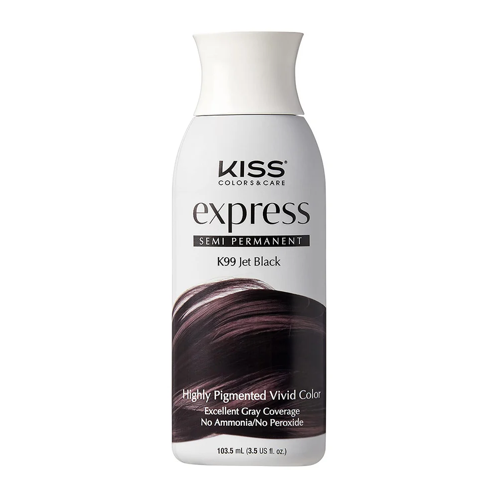 Outstanding Kiss Express Color K99 Semi Permanent Jet Black 3.5 Oz Refined