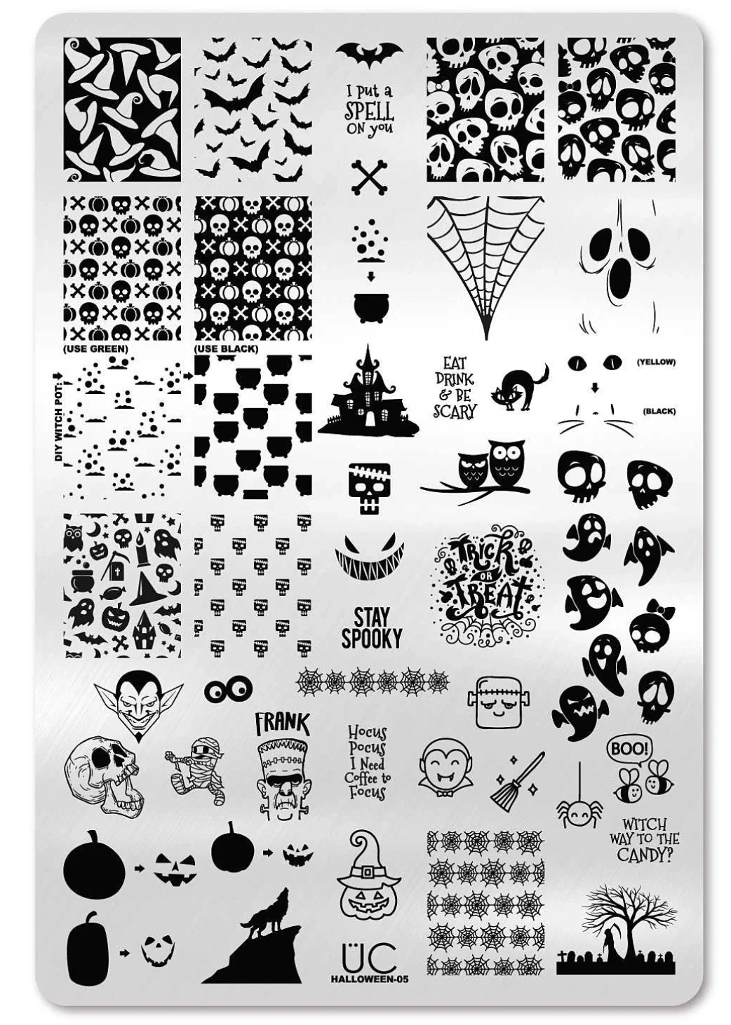 Healthy Halloween 5 - Uber Chic Stamping Plate Effective