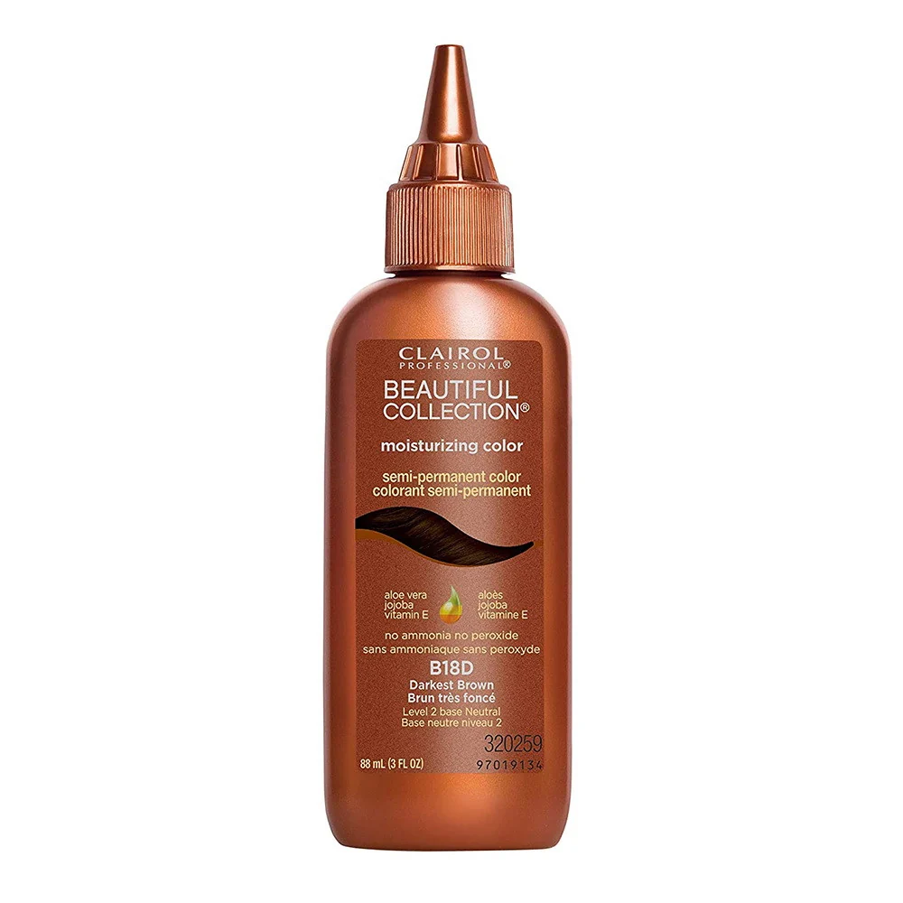 Clean Clairol Beautiful B18D -Darkest Brown Moisturizing Semi permanent Hair Color 3 Oz Fast