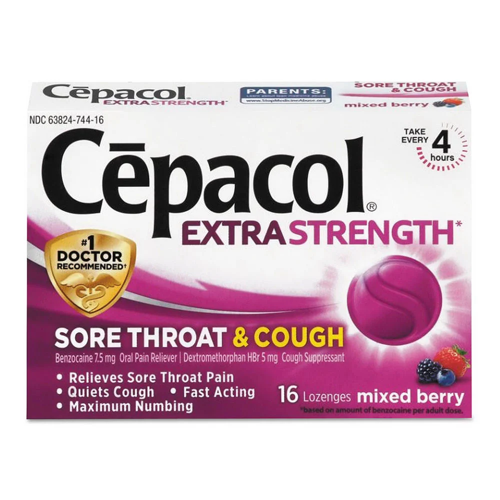 Versatile Cepacol Sore Throat Plus Cough Maximum Strength Numbing Mixed Berry Lozenges 16 Ea Fashionable