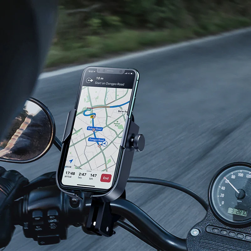 Long-Lasting Premium Motorcycle Cell Phone Holder Handlebar Mount Safe