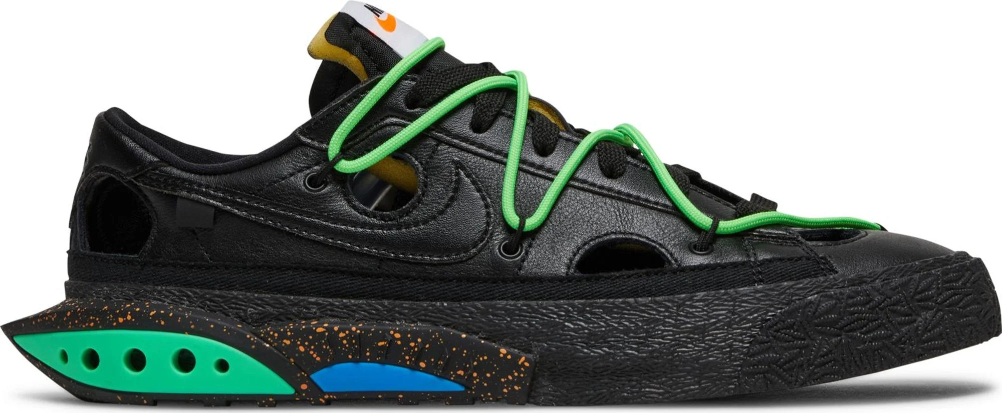 Artisan Nike Men's Blazer Low 'Off-White Black Electro Green' Sneakers Premium