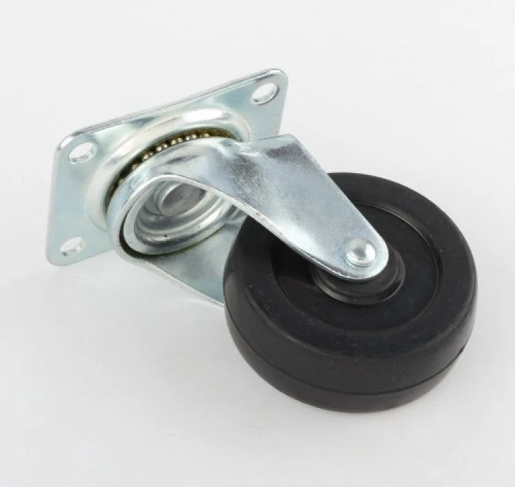 Premium 2.5 In Swivel Black Rubber Caster Home Furniture Light Duty Elite