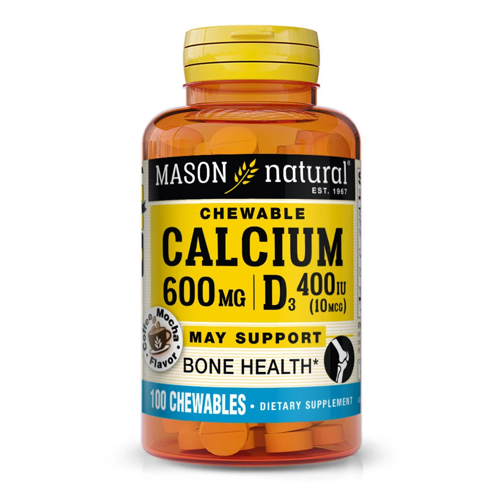 Elite Mason Natural Super Calcium 600 Plus D3 Plus Chewable Tablets - 100 Ea Breathable