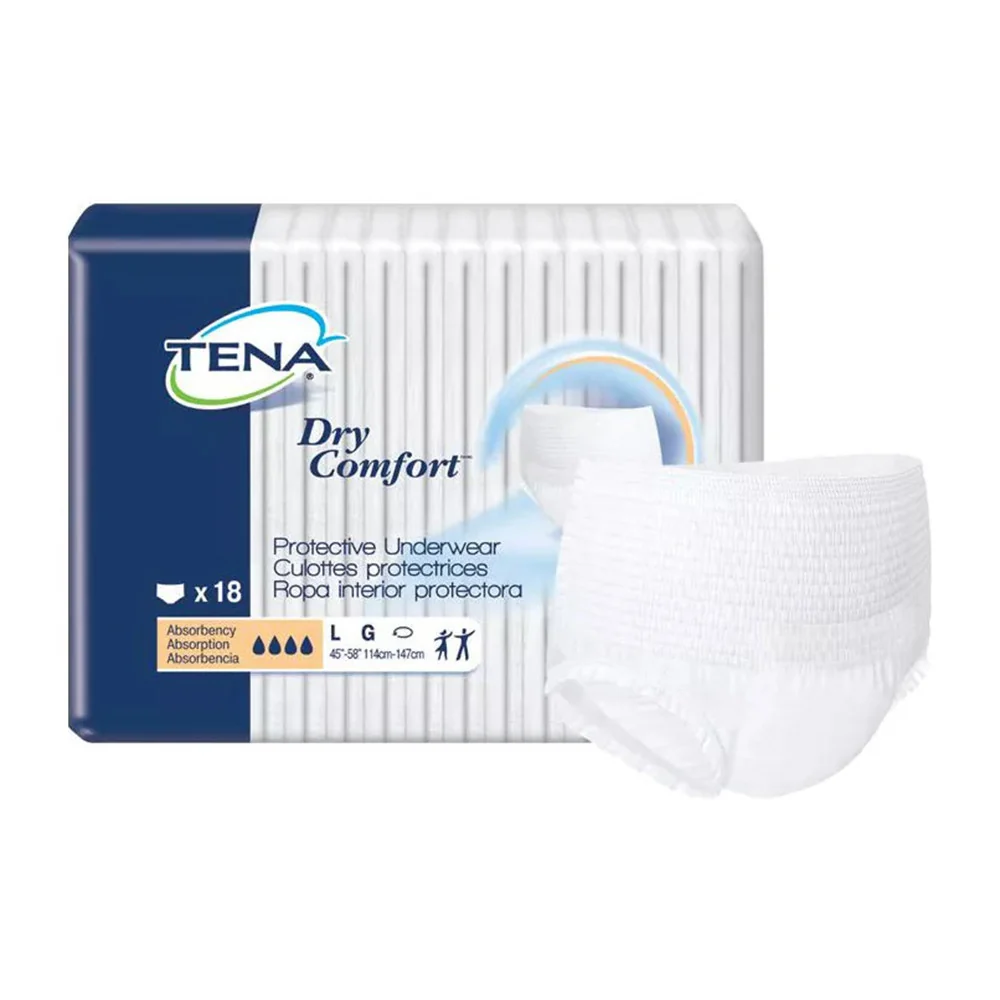 Next-Generation Tena Dry Comfort Adult Protective Underwear Large 45 to 58 Inch White - 18 ea Elite