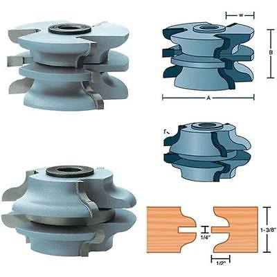 Durable Carbide Stile and Rail Interior House Door Cutter Shaper Bit Set for 1-1 4 Bore Artisan
